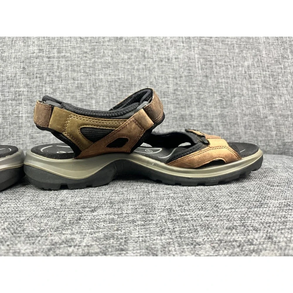 Ecco Yucatan Mens Sandals Bison Black Leather Sport Hiking 41 EU US 7 Outdoors
